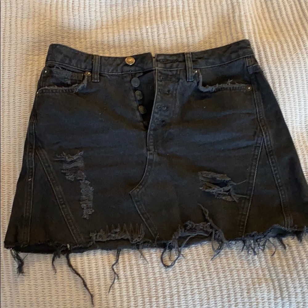 Black Denim Skirt